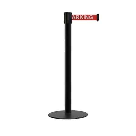 Stanchion Belt Barrier Flat Base Black Post 9 Ft. Red No Park... Belt